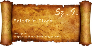 Szitár Ilona névjegykártya
