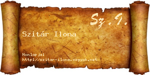 Szitár Ilona névjegykártya